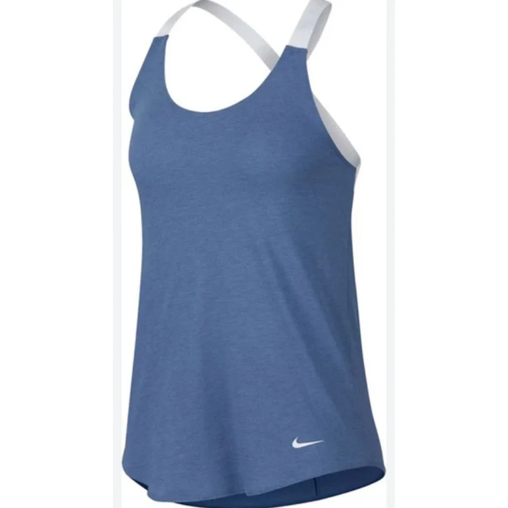 Nike Dri-Fit Blue White Strap Tank